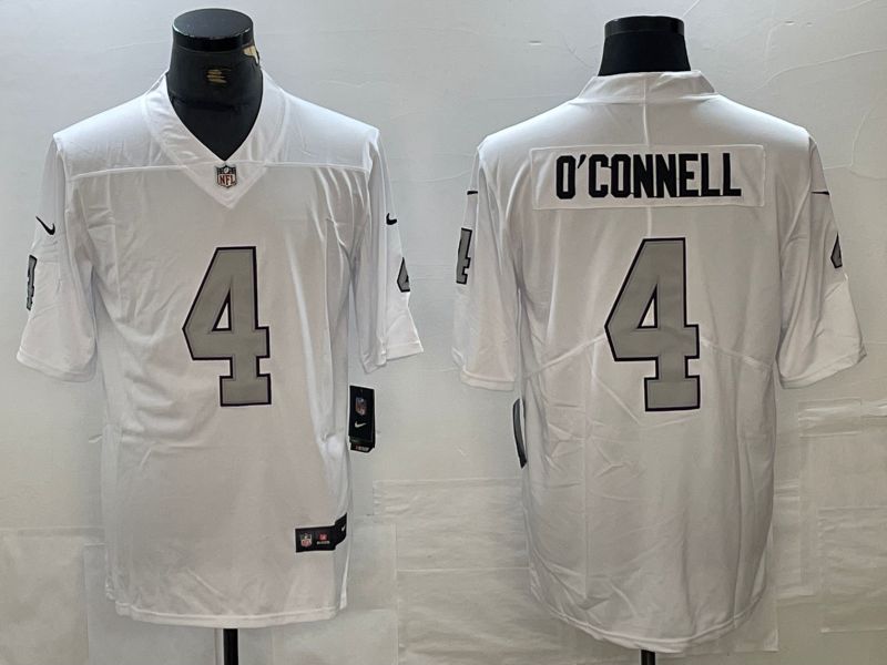 Men Oakland Raiders #4 OConnell White 2023 Nike Vapor Limited NFL Jersey style 2->oakland raiders->NFL Jersey